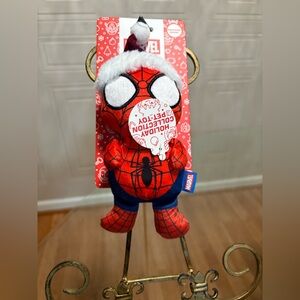 Marvel Holiday Superhero Spider-man  With Santa’s Hat Dog Squeaker 10”